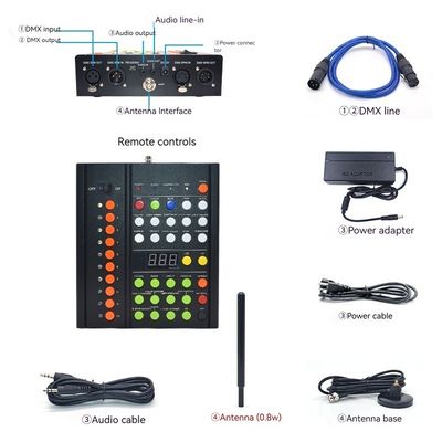 433MHz 무선 DMX 컨트롤러 10 영역 무대 조명 제어 LED 팔찌 무선 컨트롤러