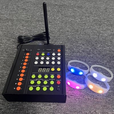 433MHz 무선 DMX 컨트롤러 10 영역 무대 조명 제어 LED 팔찌 무선 컨트롤러