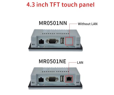 4.3 인치 HMI 인간 기계 인터페이스 DC 12V/24V 입력 전압 0-50C 온도에서 다양한 응용 프로그램에 적합
